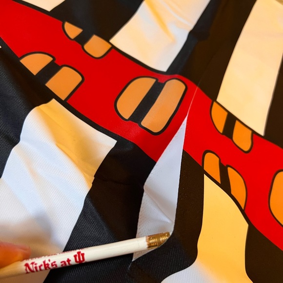 RARE Hamburglar Apron Black White Stripes McDonalds Hamburger Pocket NEW - Picture 4 of 6